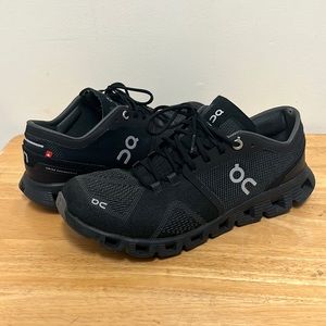 On Cloud X Black Sneakers Size 8.5
